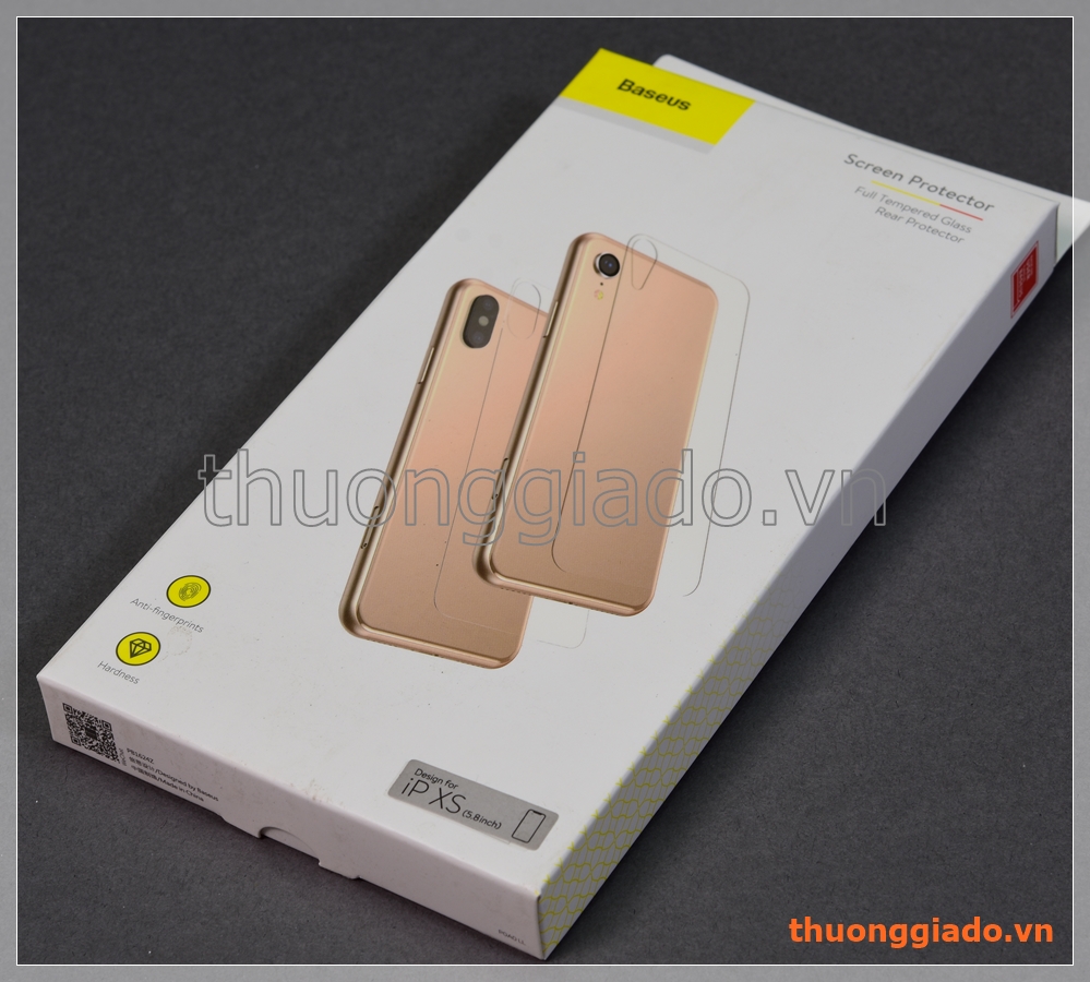 Dán kính cường lực iPhone Xs (5.8"), iPhone 11 Pro (5.8 inch) mặt lưng, hiệu Baseus