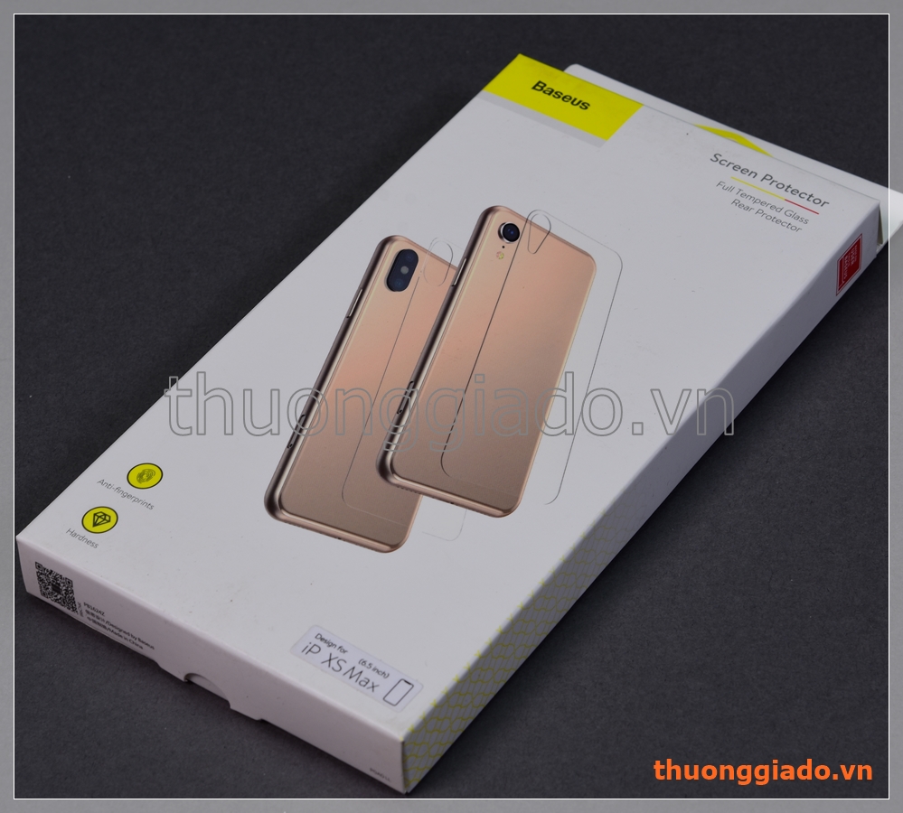 Dán kính cường lực iPhone Xs Max (6.5") mặt lưng, hiệu Baseus