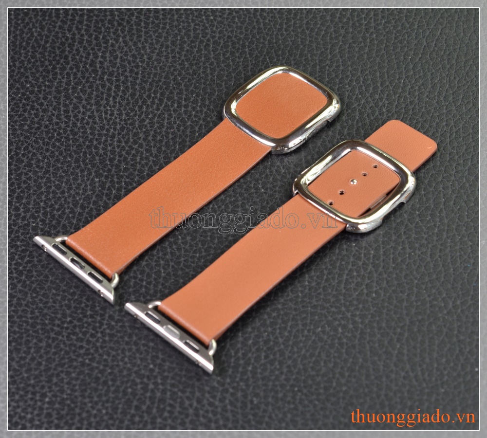 Dây đeo tay đồng hồ Apple Watch 38mm thế hệ 1/2/3 (dây da, khóa hình vuông)