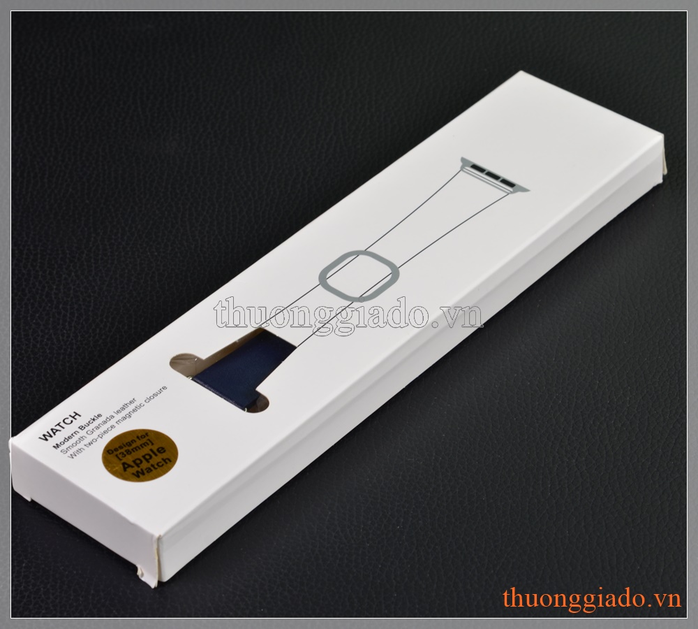 Dây đeo tay đồng hồ Apple Watch 38mm thế hệ 1/2/3 (dây da, khóa hình vuông)