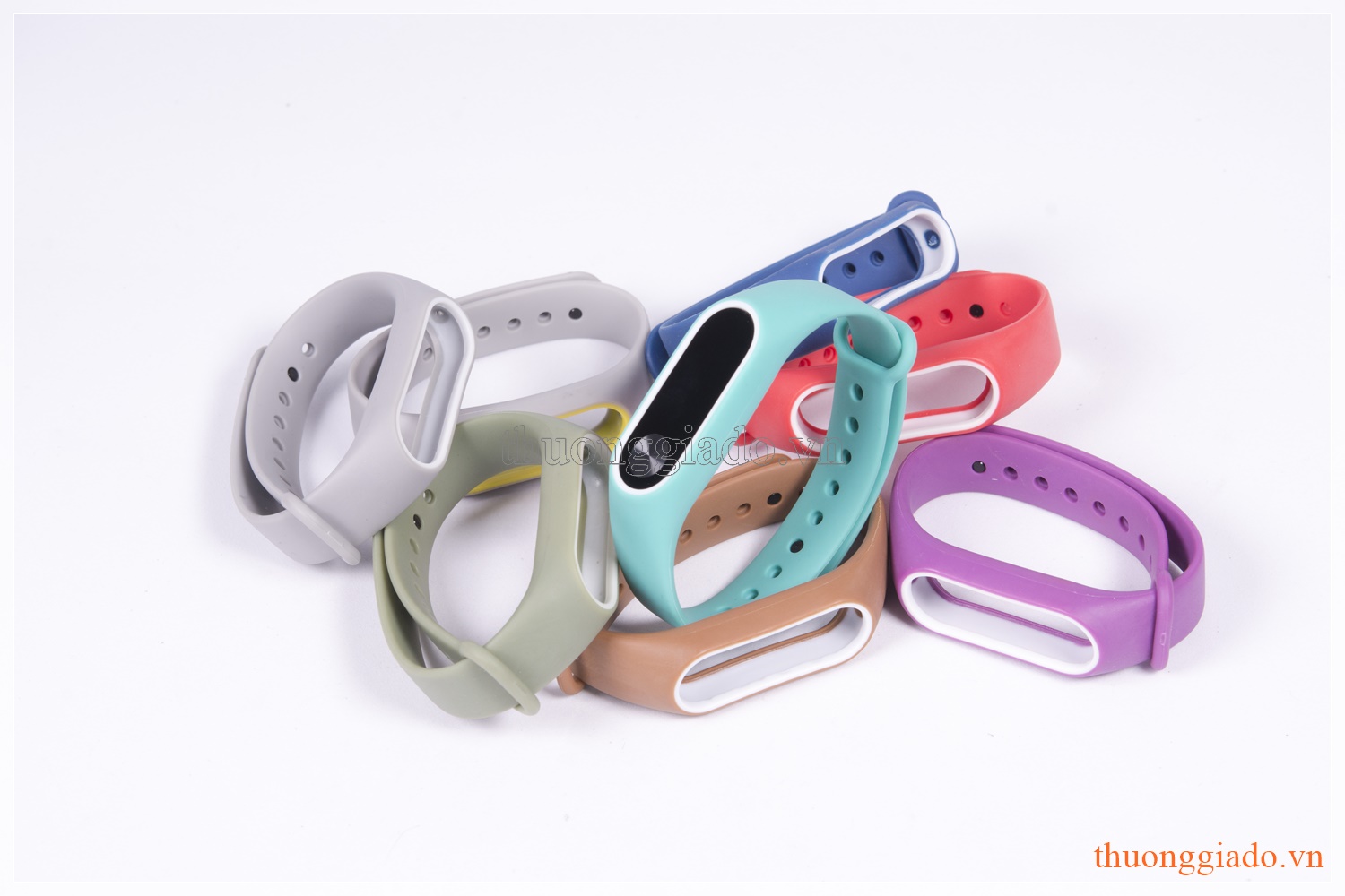 Dây đeo tay Mi Band 2 (dây cao su, với viền khác màu)