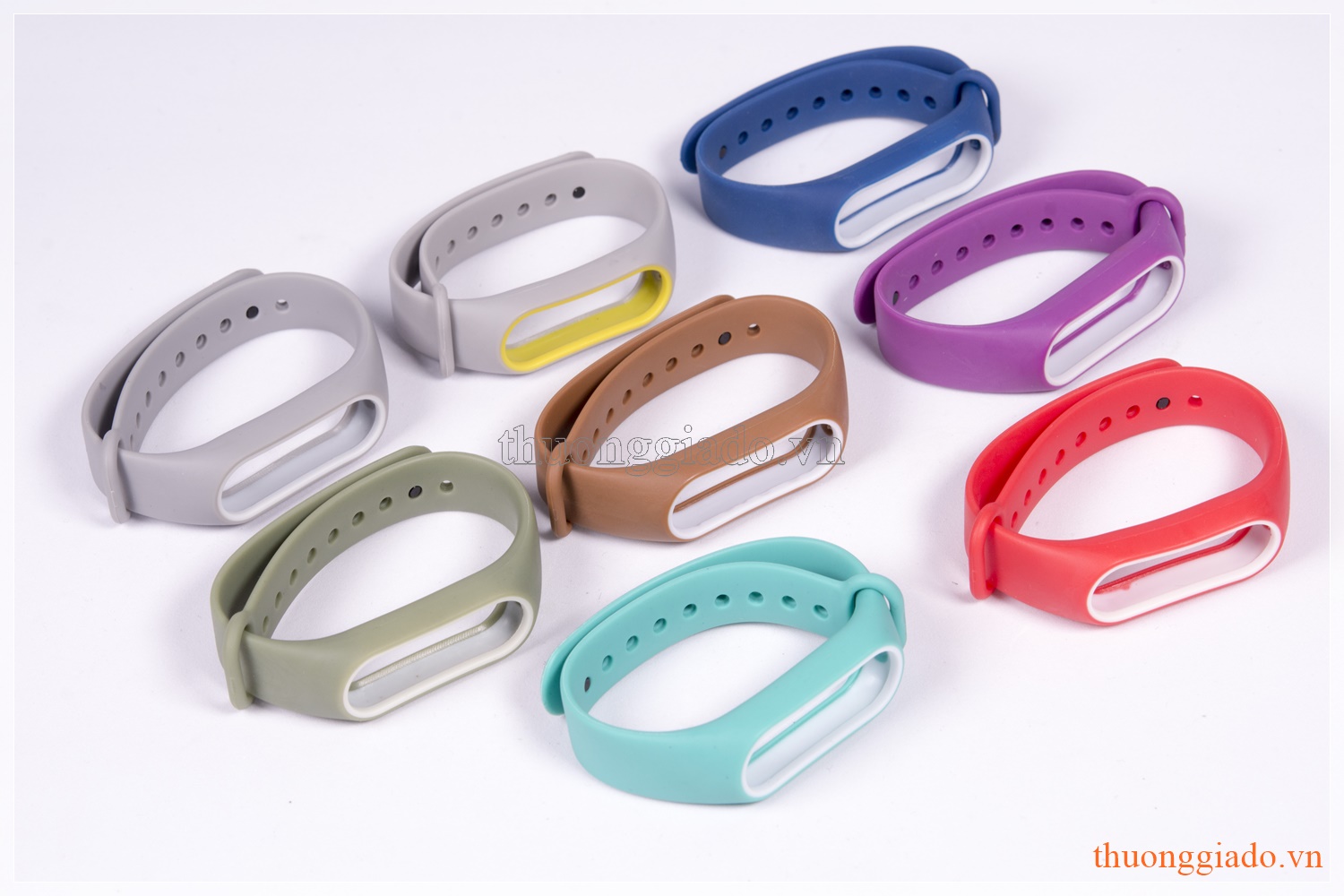 Dây đeo tay Mi Band 2 (dây cao su, với viền khác màu)