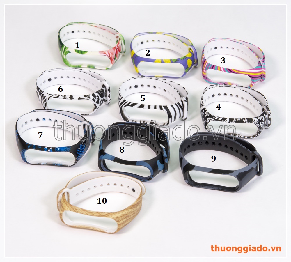 Dây đeo tay thay thế cho Mi Band 3 (dây cao su, màu sắc thời trang)