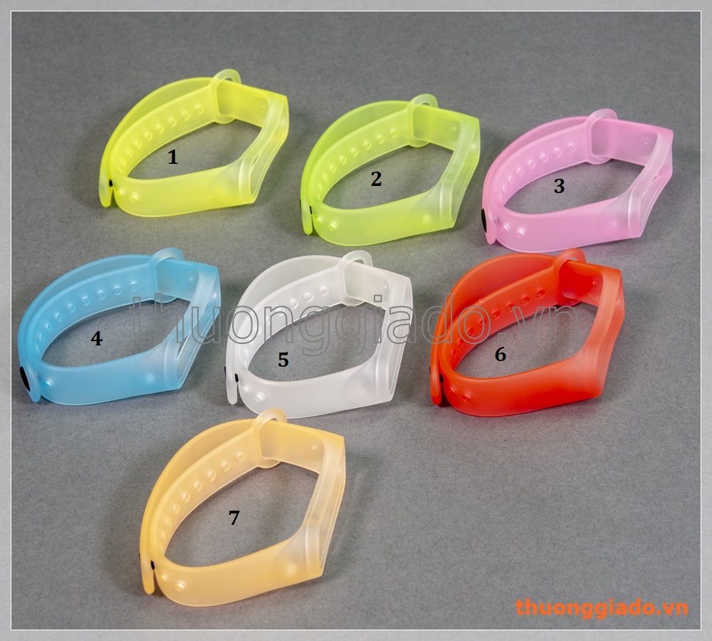Dây đeo tay thay thế cho Mi Band 3 (dây cao su, màu sắc và nhìn xuyên thấu)