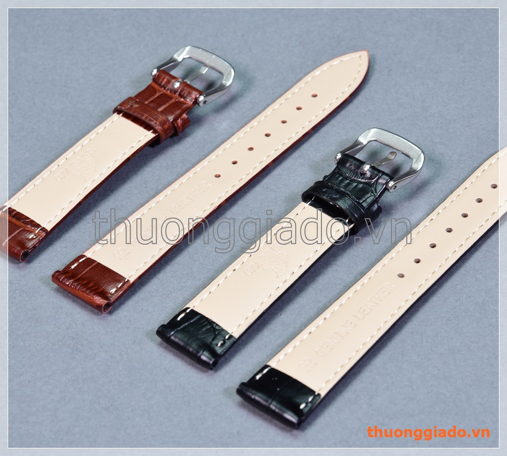 Dây đồng hồ 18mm chất liệu da vân cá sấu
