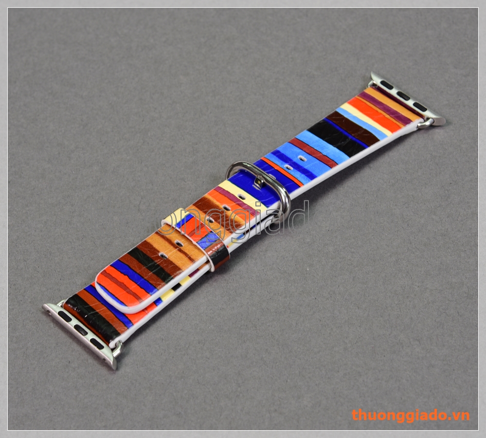Dây đồng hồ Apple Watch 38mm (da PU, nhiều màu sọc ngang)