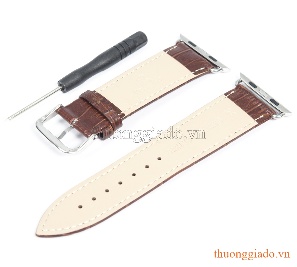 Dây đồng hồ Apple Watch 42mm (da bò, dập vân cá sấu)