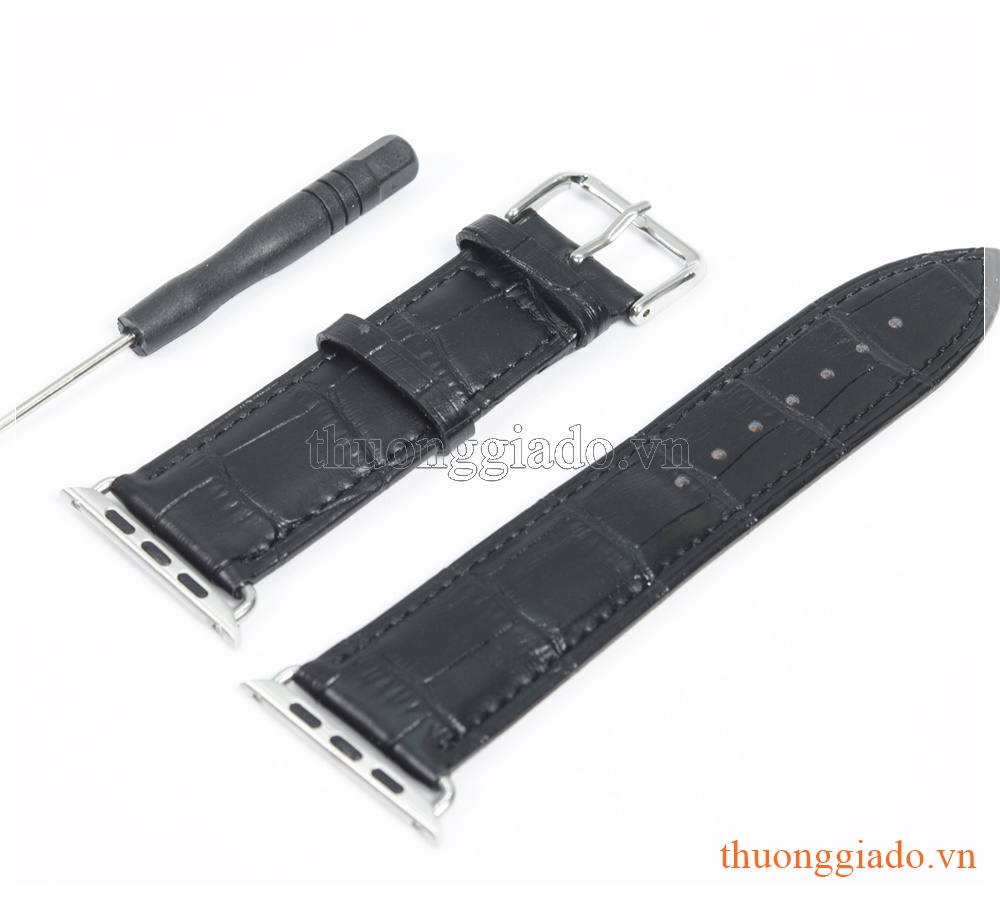 Dây đồng hồ Apple Watch 42mm (da bò, dập vân cá sấu)