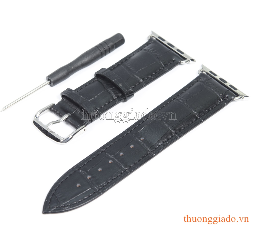 Dây đồng hồ Apple Watch 42mm (da bò, dập vân cá sấu)