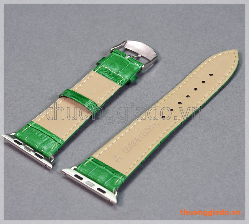 Dây đồng hồ Apple Watch 42mm (da cá sấu, màu xanh lục)