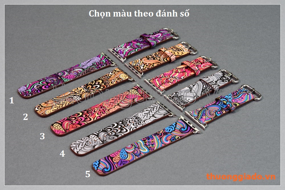 Dây đồng hồ Apple Watch 42mm (da PU, màu sắc và hoa văn)