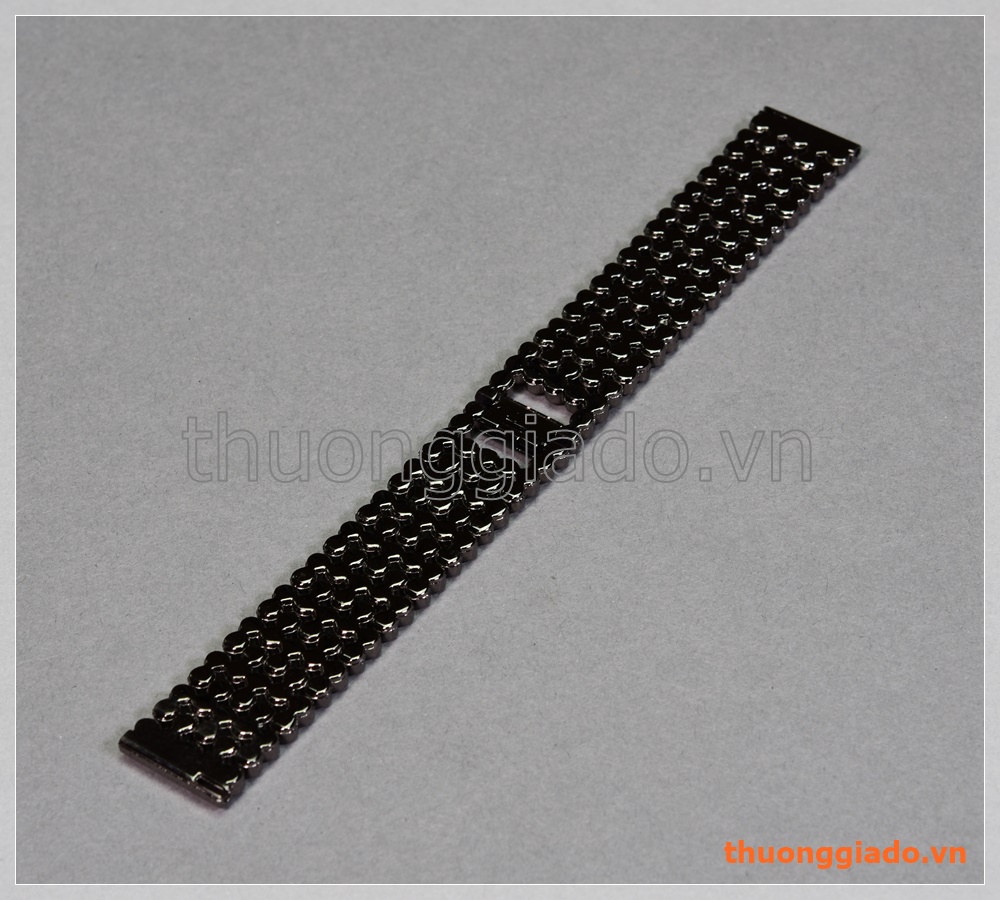 Dây đồng hồ đính kim cương (23mm) màu đen
