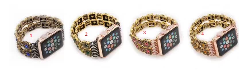 Dây đồng hồ thời trang Apple Watch 38mm (hột xoàn, đính đá)