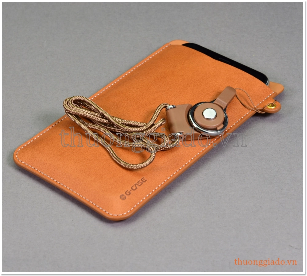 Bao da đeo cổ iPhone 11 Pro (5.8 inch), iPhone XS (5.8"), chất liệu da bò hiệu G-CASE
