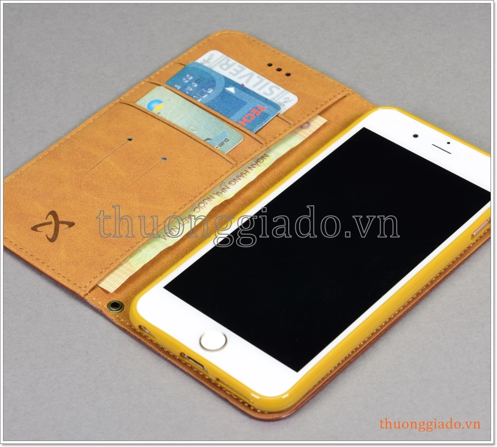 Bao da iPhone 6 Plus/ 6S Plus, bao da cầm tay, da bò, mặt mịn, màu sắc