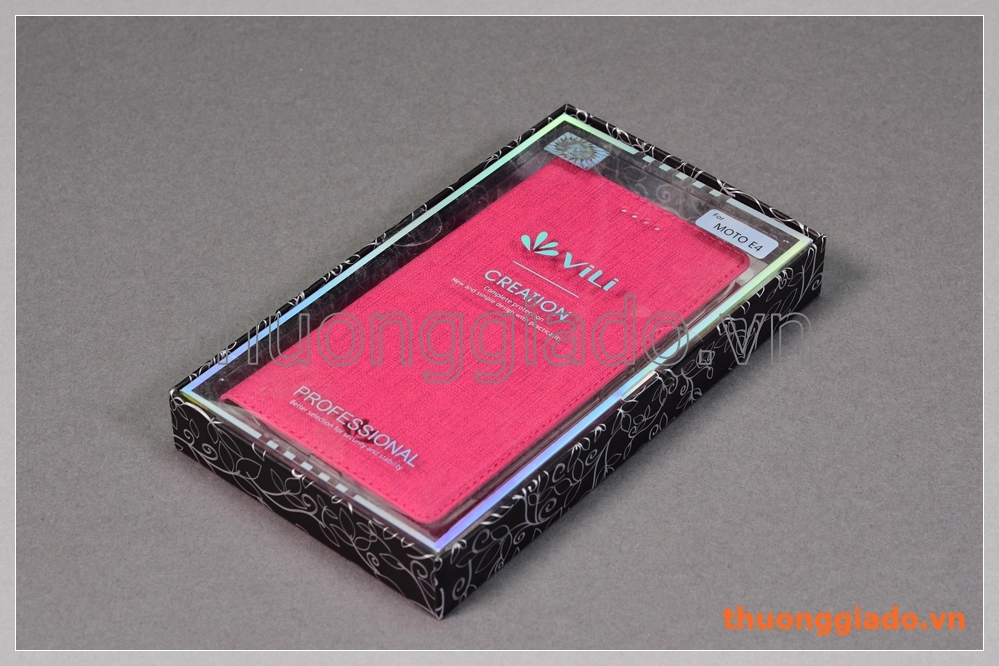 Bao da Moto E4 (Motorola) flip leather case, hiệu Vili