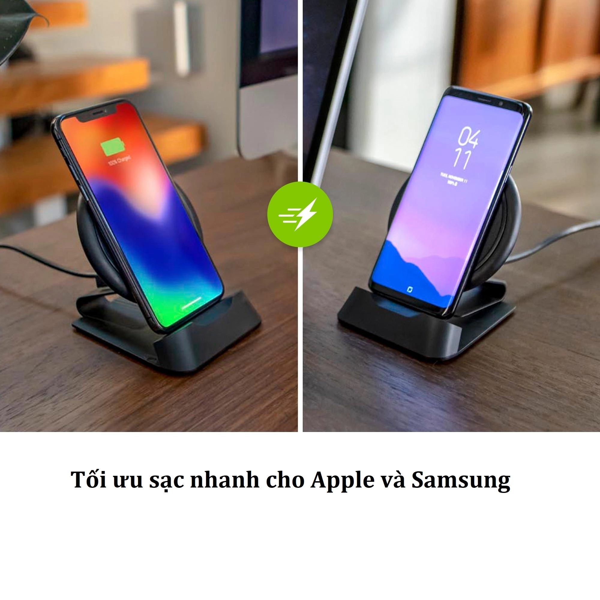Đế sạc không dây để bàn và trên xe hơi Mophie Charge Stream Desk Stand 10W