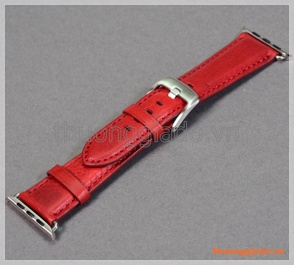 Dây đồng hồ Apple Watch 42mm, Apple Watch 44mm màu đỏ (da bò ITALY)