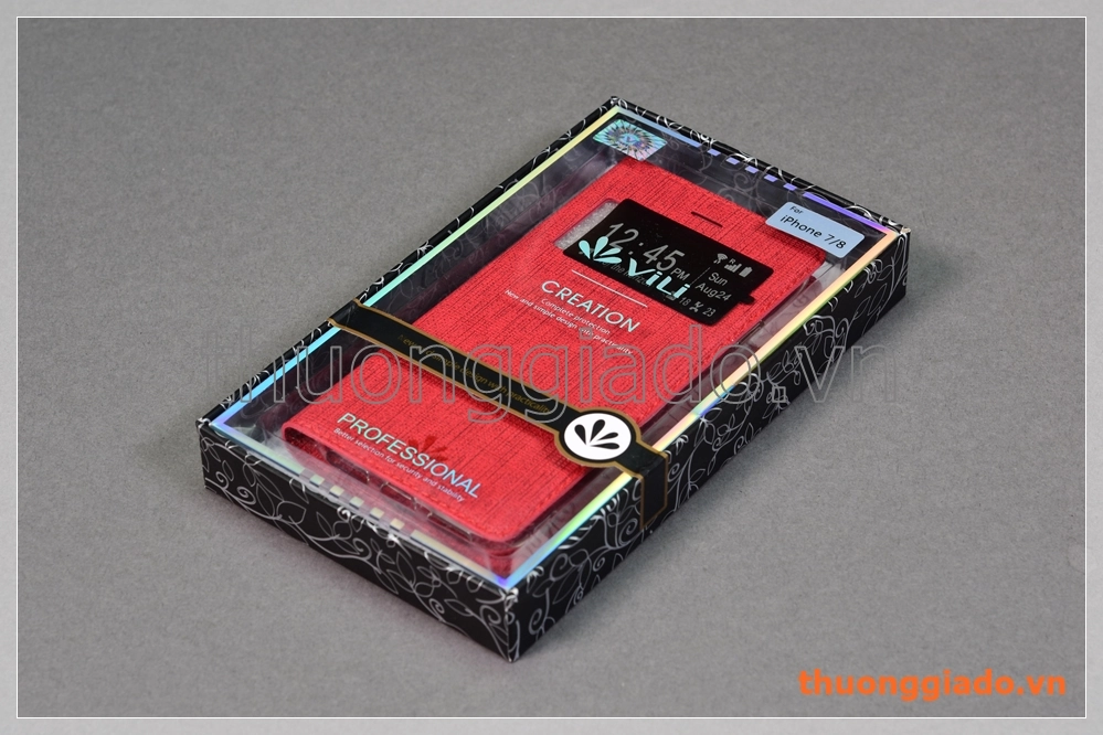 Bao da iPhone 7 (4.7"), iPhone 8 (4.7") flip leather case, có cửa sổ, hiệu Vili