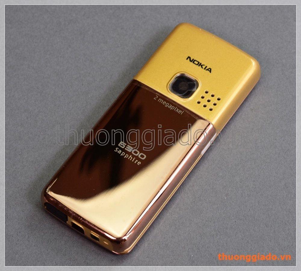 Bộ vỏ Nokia 6300 màu nâu vàng (viền+nắp nắp lưng màu nâu), hàng zin