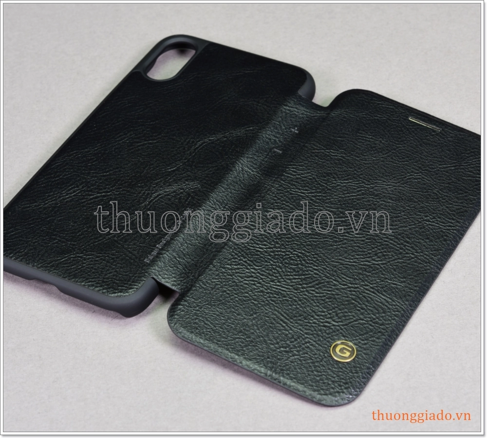Bao da iPhone XS (4.7"), bao da cầm tay, nắp gập mở, hiệu G-CASE, Business Series