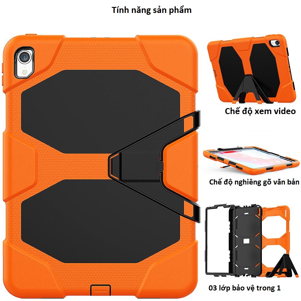 Ốp lưng chống sốc, chống va đập cho iPad Pro 11 inch, 3 lớp bảo vệ trong một