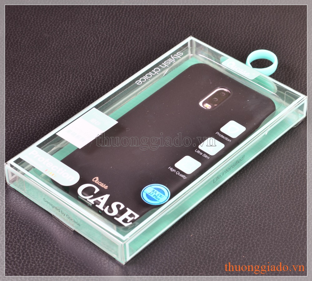 Ốp lưng silicone Samsung J7 Plus/  C710 (màu đen, hiệu VU case)