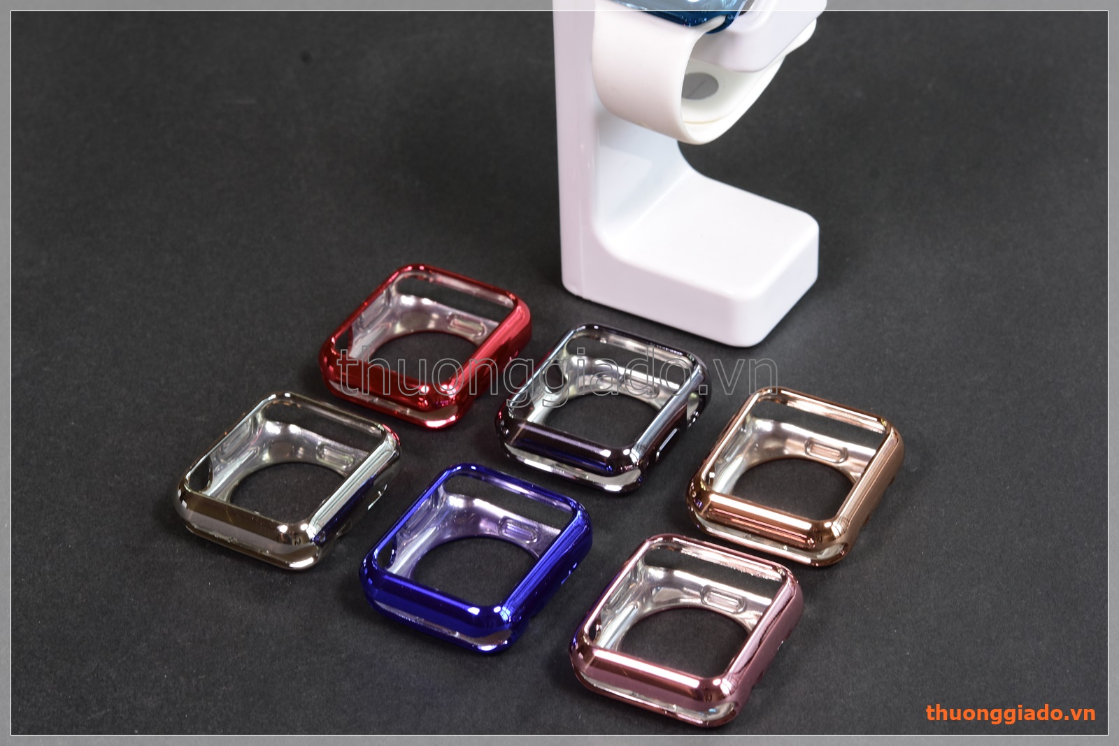 Ốp viền silicone Apple Watch 38mm màu sắc sáng bóng thời trang