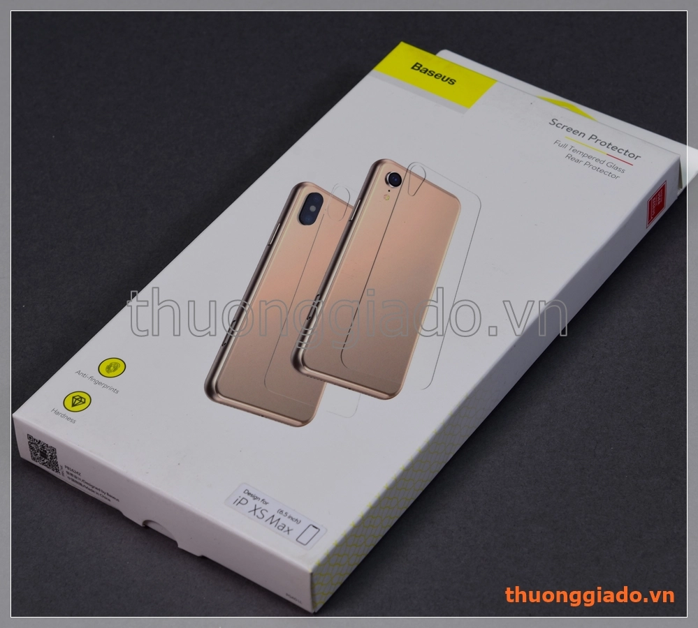 Dán kính cường lực iPhone Xs Max (6.5") mặt lưng, hiệu Baseus