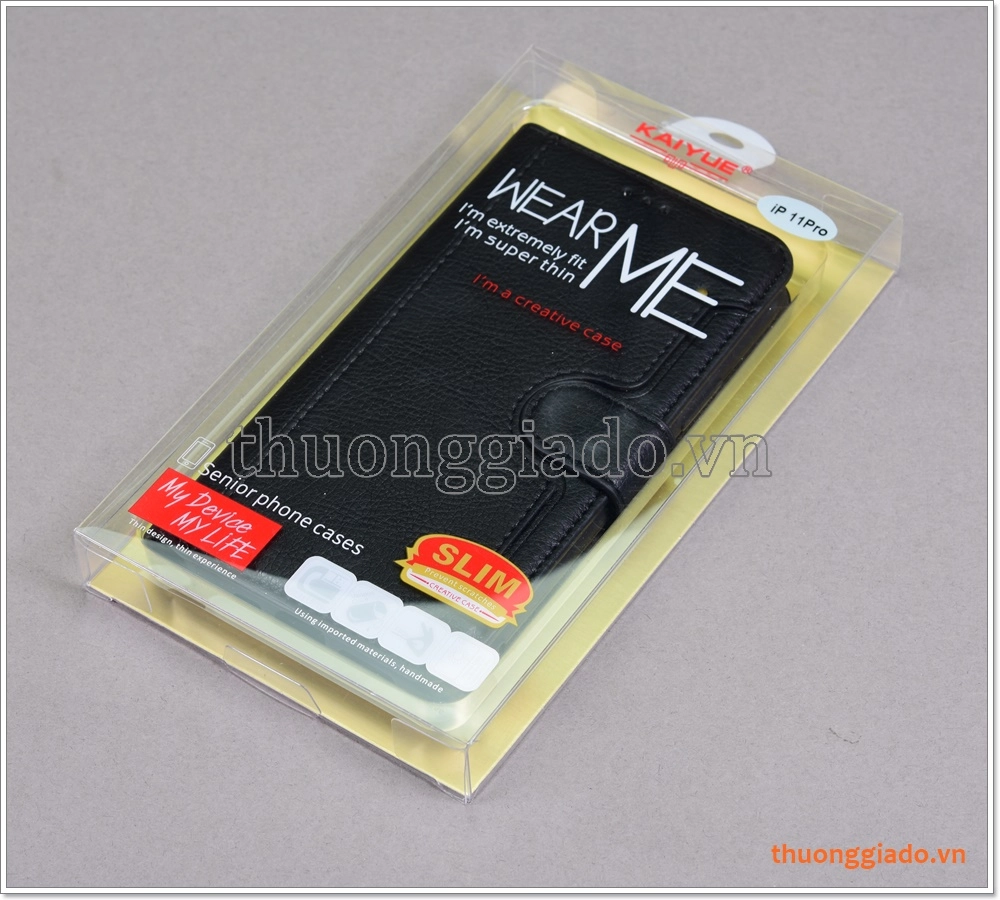 Bao da iPhone 11 Pro (5.8 inch), Bao da cầm tay, chất liệu da bò, hiệu Kaiyue Bao da iPhone 11 Pro (5.8 inch), Bao da cầm tay, chất liệu da bò, hiệu Kaiyue