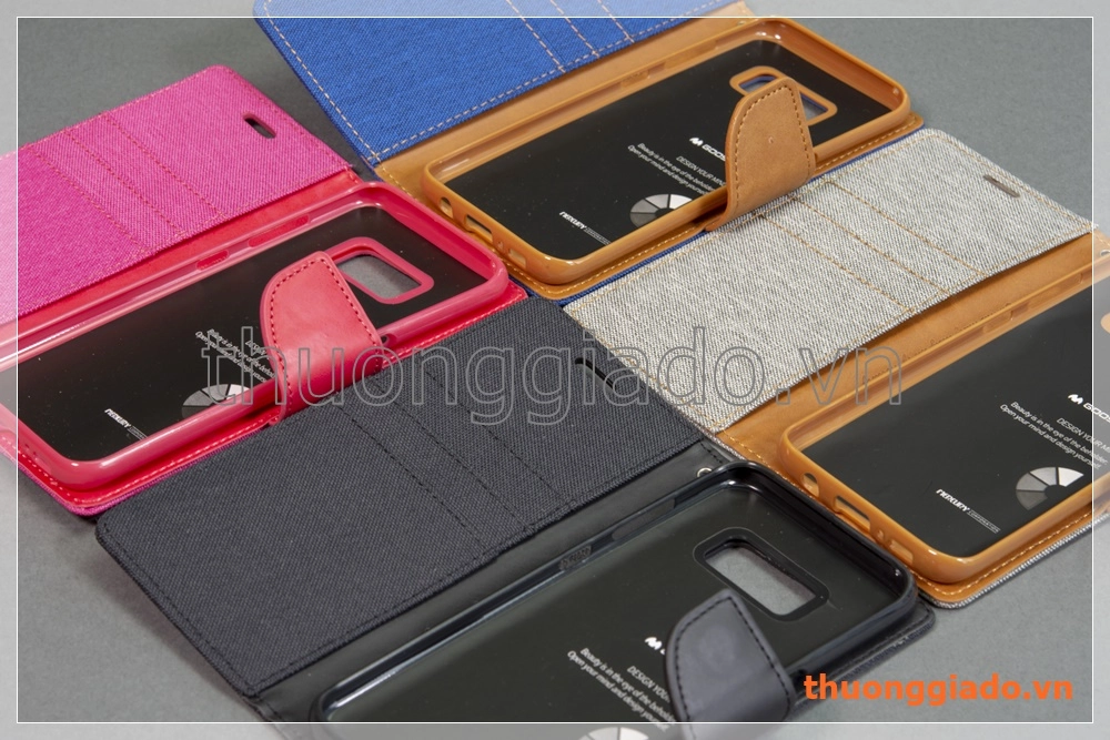 Bao da thời trang Samsung Galaxy S8/ G950 (Hiệu GOOSPERY, CANVAS DIARY)