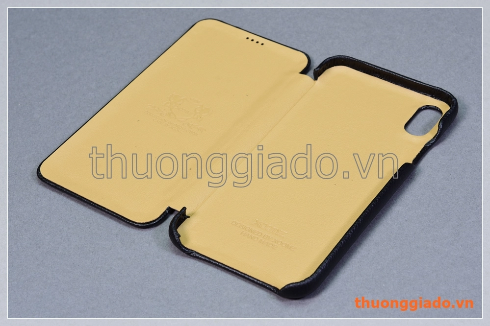 Bao da cầm tay iPhone Xs Max (6.5"), hiệu Xoomz (da bò thật)