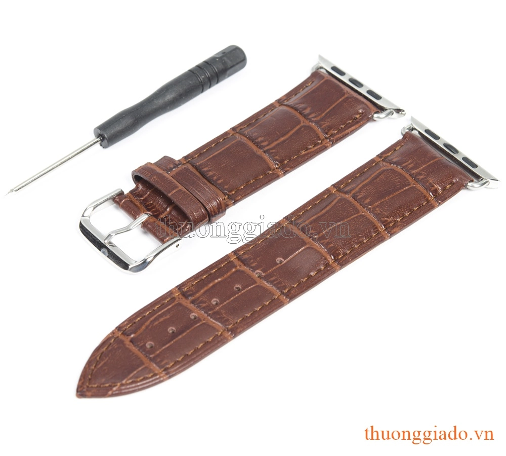 Dây đồng hồ Apple Watch 42mm (da bò, dập vân cá sấu)
