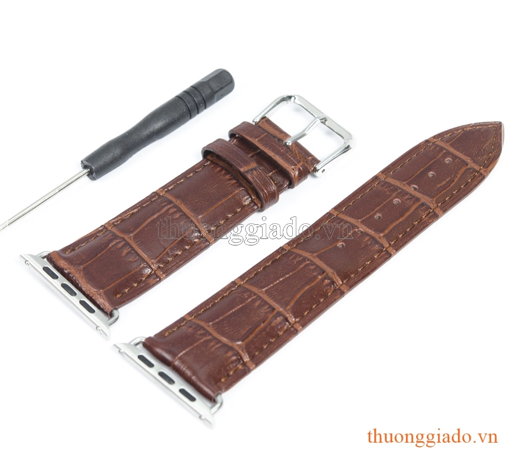 Dây đồng hồ Apple Watch 42mm (da bò, dập vân cá sấu)