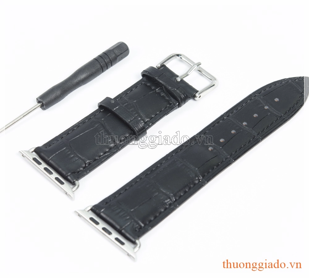 Dây đồng hồ Apple Watch 42mm (da bò, dập vân cá sấu)