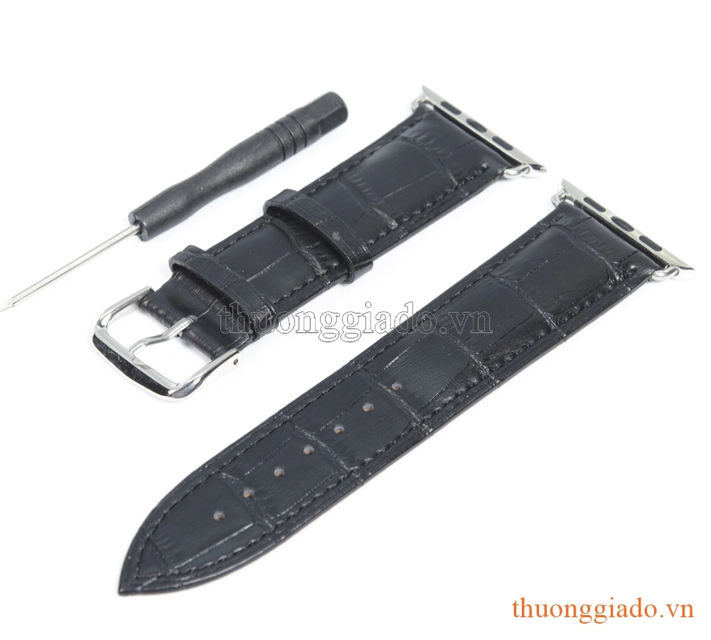 Dây đồng hồ Apple Watch 42mm (da bò, dập vân cá sấu)