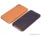 Bao da iPhone X (5.8"), iPhone Xs (5.8"), hiệu Icarer, da sần, mã RI805-BN