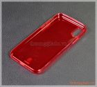Ốp lưng silicone iPhone X (5.8"), màu đỏ nhìn xuyên thấu, Baseus - Pluggy TPU Case