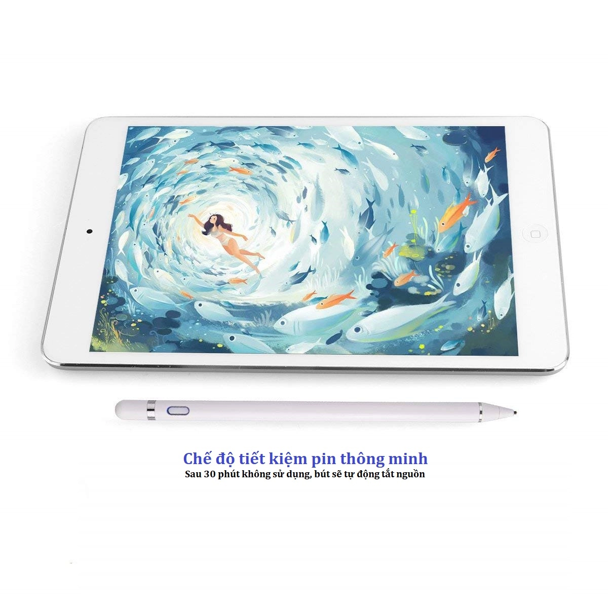 Bút cảm ứng điện dung bản 2018, nét bút siêu nhỏ (1.4mm), phong cách Apple Pencil Bút cảm ứng điện dung bản 2018, nét bút siêu nhỏ (1.4mm), phong cách Apple Pencil