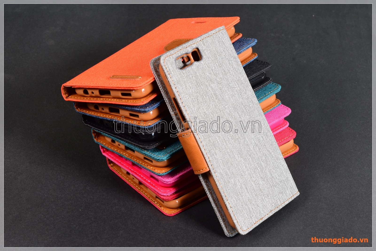 Bao da thời trang Huawei P10 (5.1"), Hiệu GOOSPERY, CANVAS DIARY, mặt ngoài bọc vải