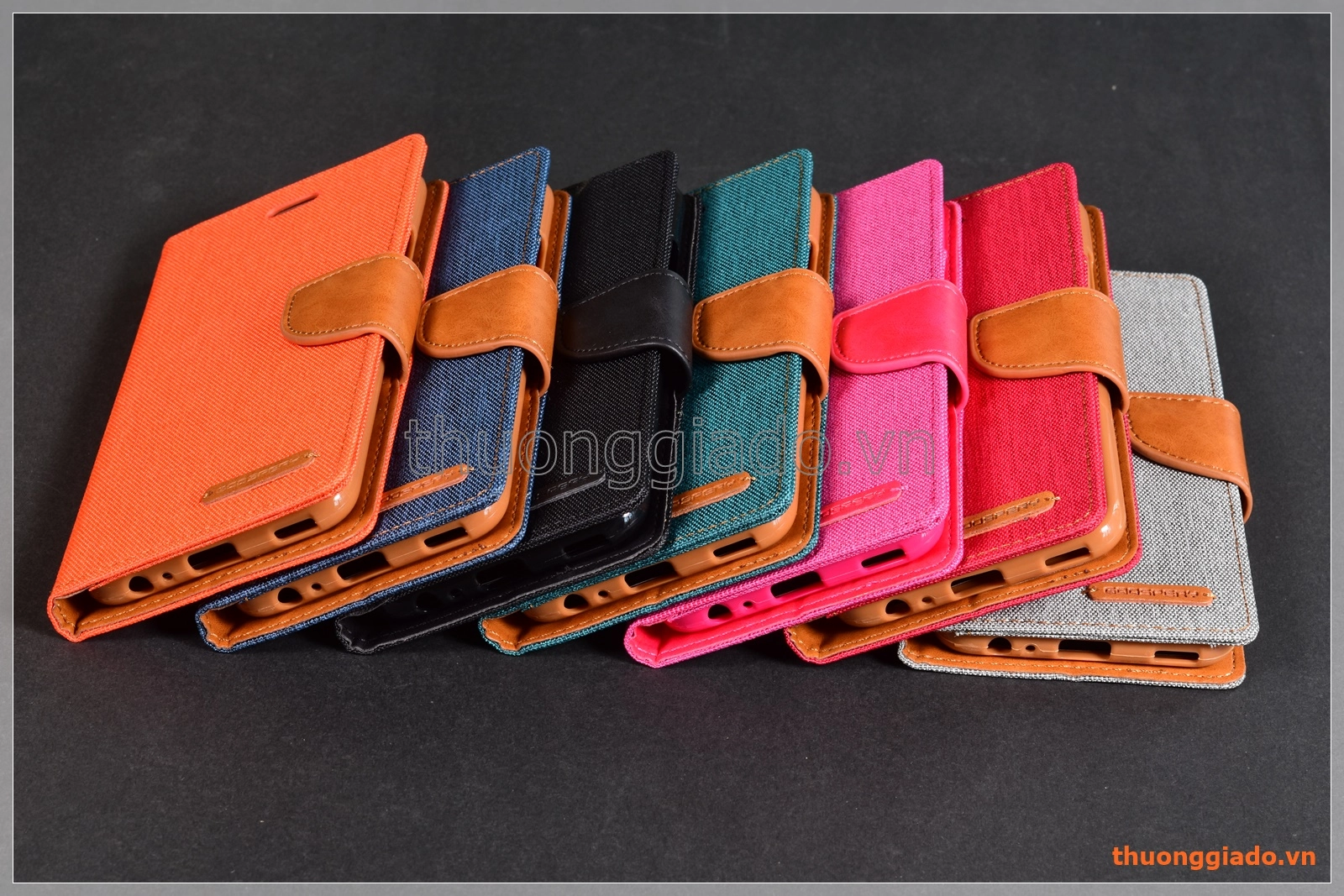 Bao da thời trang Huawei P10 (5.1"), Hiệu GOOSPERY, CANVAS DIARY, mặt ngoài bọc vải