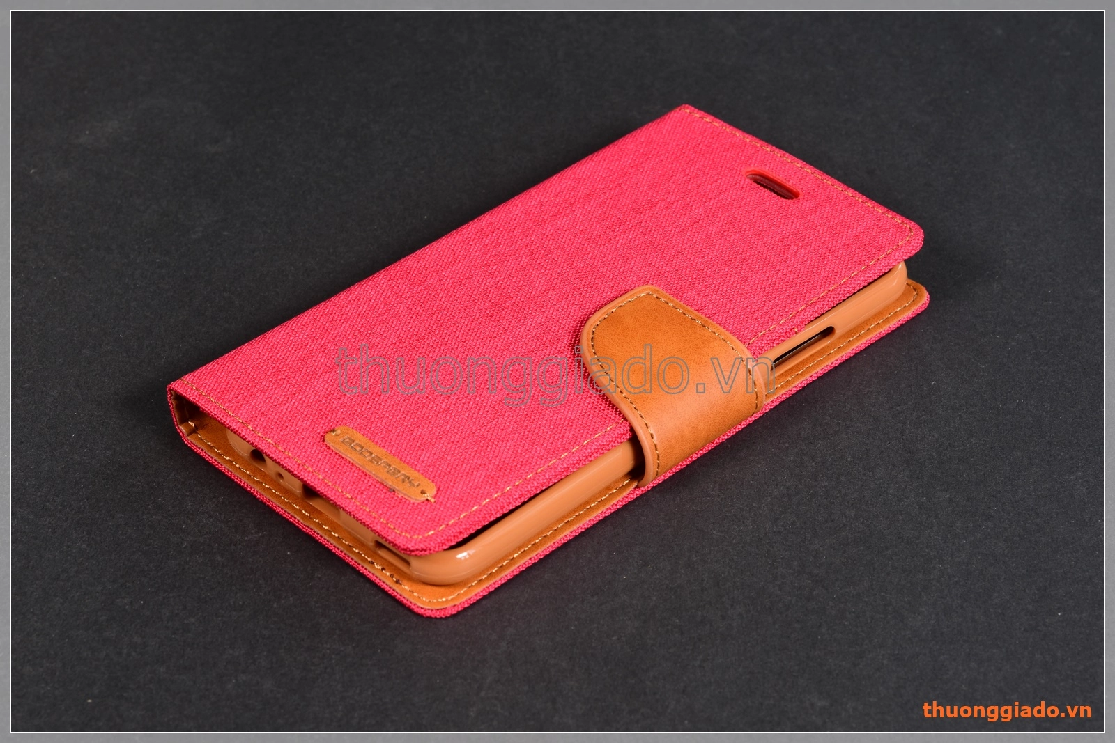 Bao da thời trang Huawei P10 (5.1"), Hiệu GOOSPERY, CANVAS DIARY, mặt ngoài bọc vải