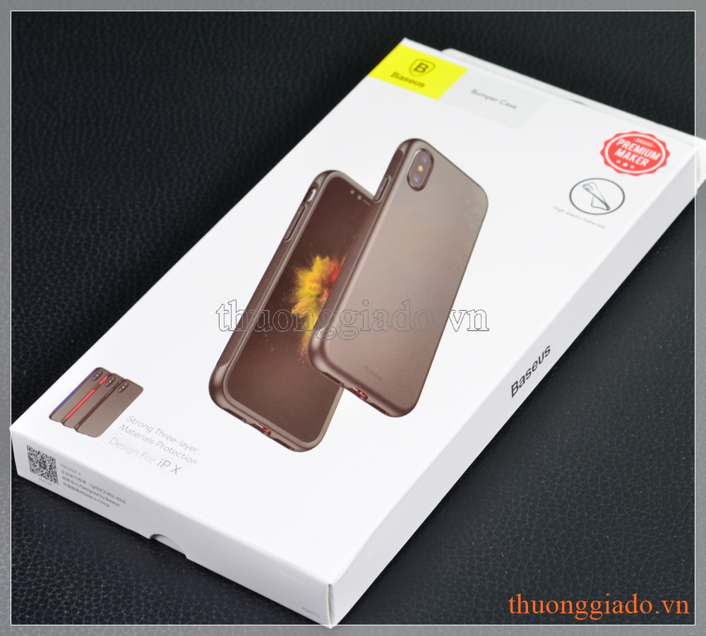 Vỏ ốp lưng chống sốc iPhone X (5.8"), hiệu Baseus, strong three layer