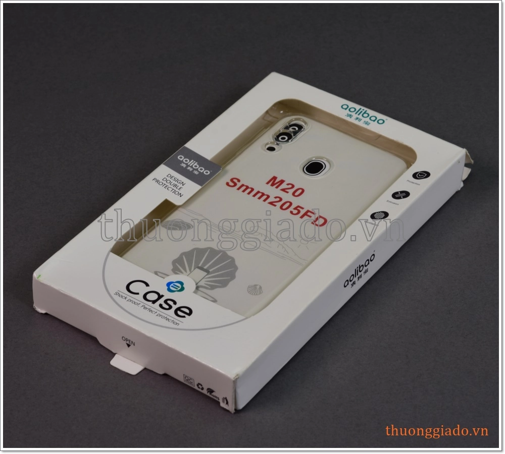 Ốp lưng silicone cho Samsung Galaxy M20 (ốp trong suốt hiệu Aolibao)