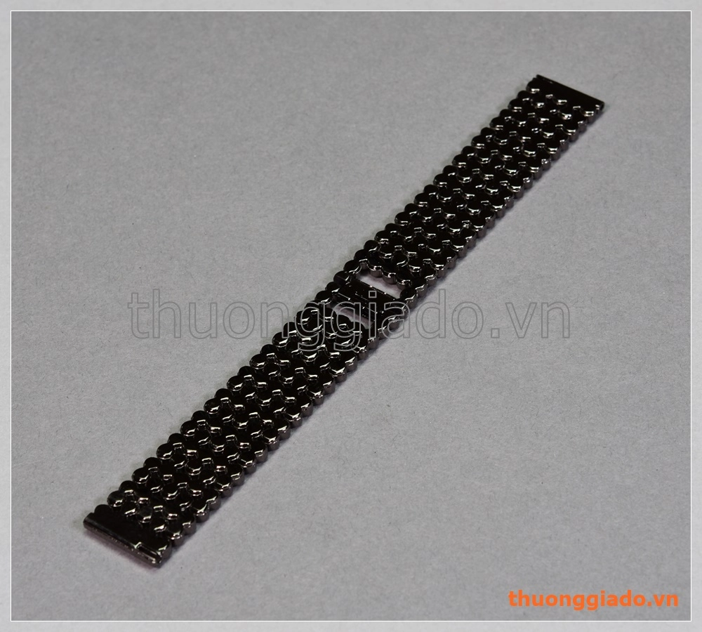 Dây đồng hồ đính kim cương (23mm) màu đen