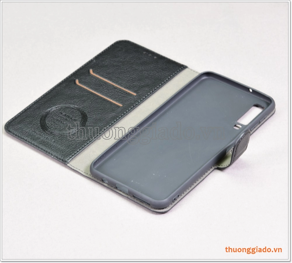 Bao da Samsung Galaxy A7 (2018), bao da cầm tay, chất liệu da bò, hiệu Kaiyue