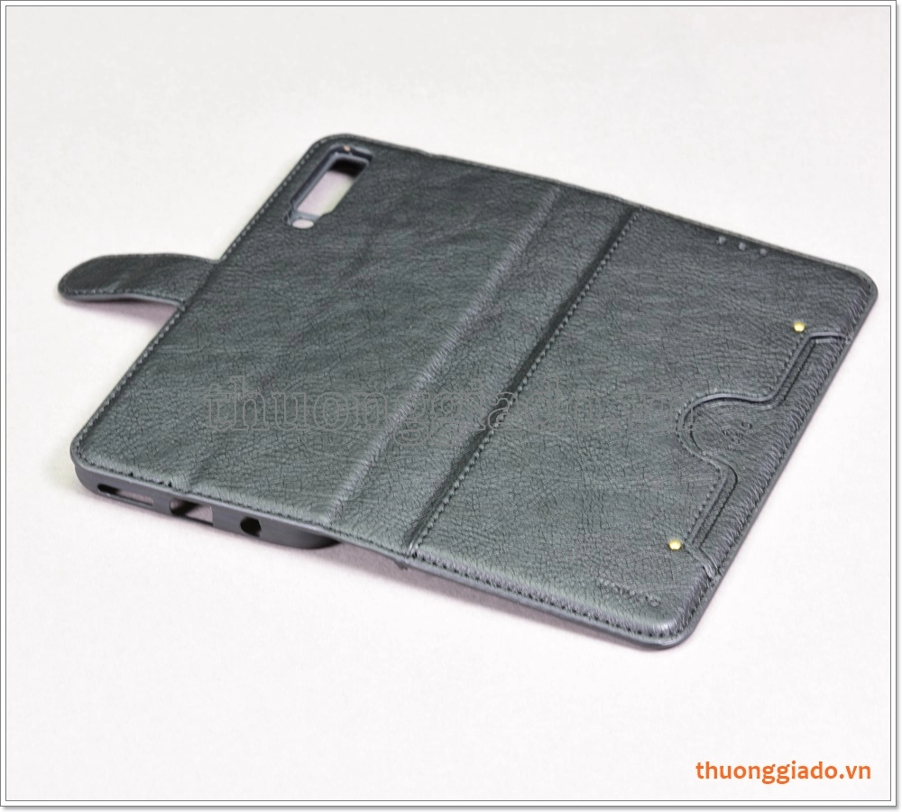 Bao da Samsung Galaxy A7 (2018), bao da cầm tay, chất liệu da bò, hiệu Kaiyue