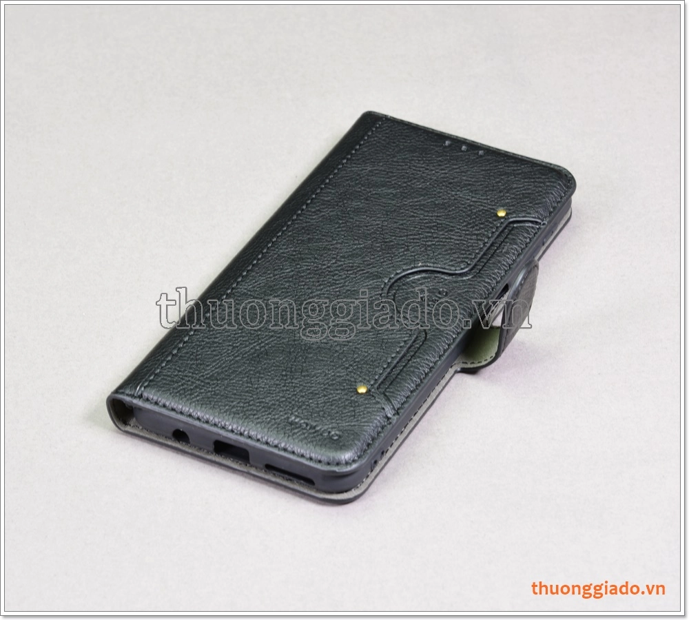 Bao da Samsung Galaxy A7 (2018), bao da cầm tay, chất liệu da bò, hiệu Kaiyue
