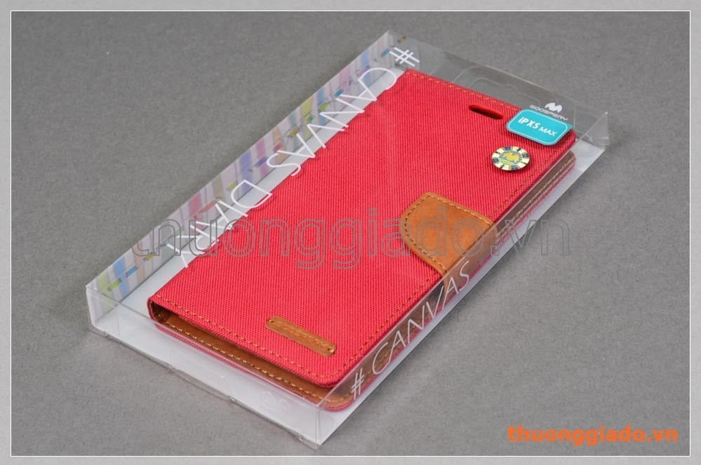 Bao da cầm tay iPhone Xs Max (6.5"), hiệu Goospery, CANVAS DIARY