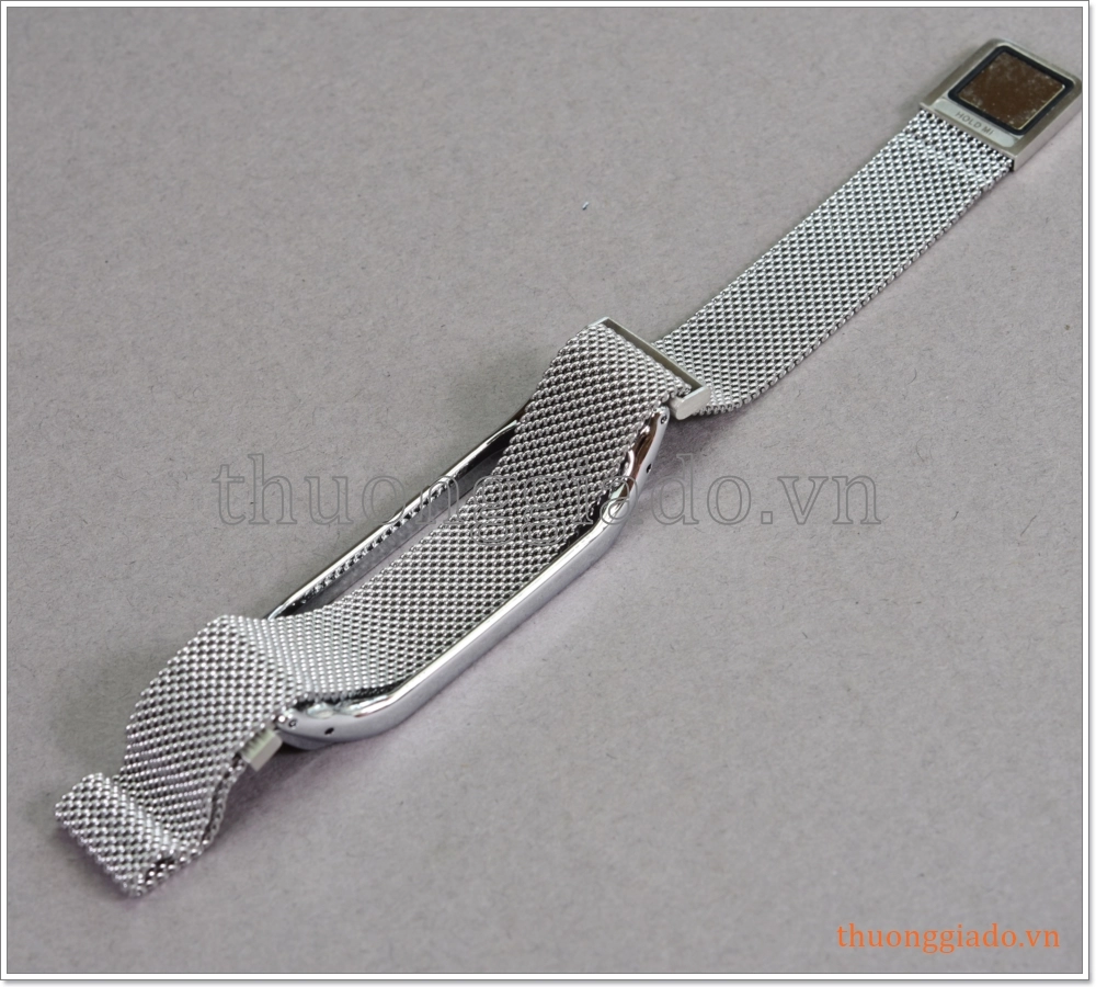Dây vòng đeo Mi Band 4 (hợp kim, mắt lưới siêu nhỏ, khóa hít nam châm, mẫu 3)